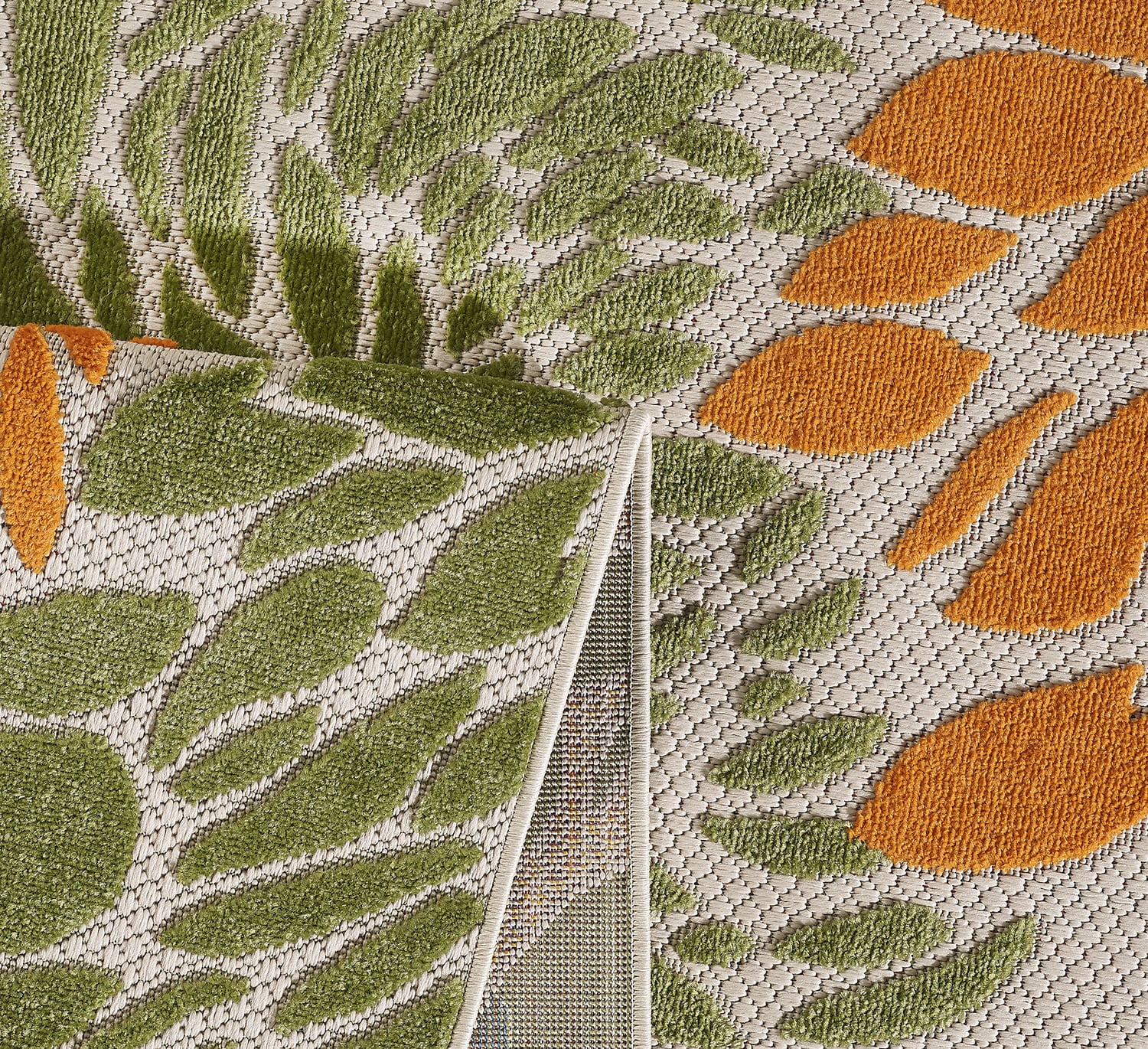 Loomaknoti Fontana Eshani 9' x 12' Floral Indoor/Outdoor Area Rug , Cream/Orange
