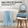 thumbnail image 2 of Toallas de baño Orighty, paquete de 2 unidades, microfibra al tacto, color azul, 2 of 7