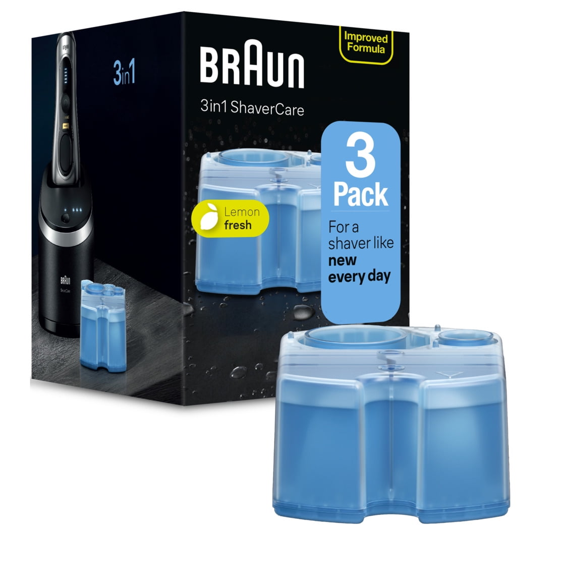 Braun Clean & Renew Refill Cartridges CCR, Lemon Fresh, Electric