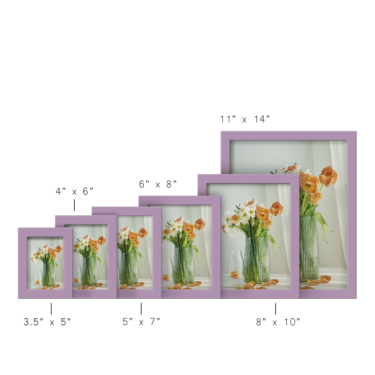 Modern 4 in. x 6 in. Violet Picture Frame (Set of 4)