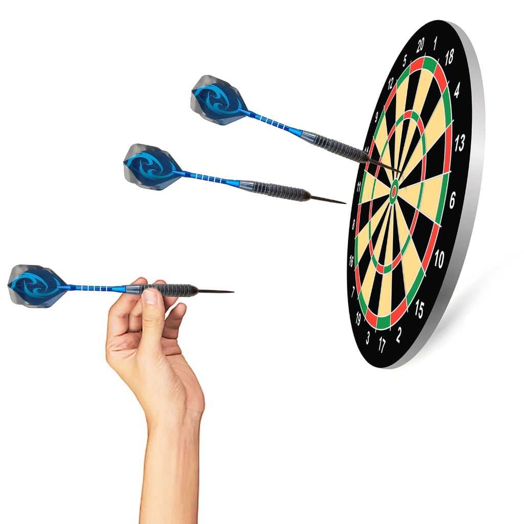 Set of 12 Pieces Steel Tip Darts, Not Easy to Break and Bend Professional 22g Steel Tip Darts with Aluminum Alloy Shaft