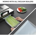 thumbnail image 3 of VestaEco Compostable Vacuum Sealer Bags for food, 3 Rolls 11" x 16' and 2 Rolls 8" x 20', Heavy-Duty Embossed Vacuum Seal Bags, Customized Size for Meal Prep/Sous Vide Cooking, BPA-Free, 3 of 5