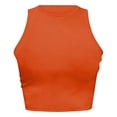 thumbnail image 4 of Solid Color Cropped Tank Top Sleeveless Round Neck Casual Summer Vest for Women, XL, Orange, 4 of 5