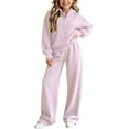 thumbnail image 2 of LvhaoGJOB Little Kids Kids Sweatshirt and Pants Outfit Set, Purple - sherpa fleece, 2 of 5