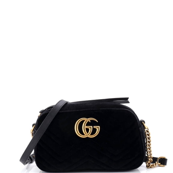 Pre-Owned GG Marmont Shoulder Bag Matelasse Velvet Small By Rebag