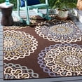 thumbnail image 2 of SAFAVIEH Veranda Axum Geometric Indoor/Outdoor Area Rug, Chocolate/Blue, 3' x 3' Square, 2 of 6