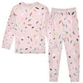 thumbnail image 2 of RMDQTR Cotton Pajama Set - 95% Cotton Soft Breathable Elastic Waist Round Neck Sleepwear for 18M-8Y Pastel Colors, 2 of 7