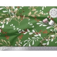 thumbnail image 3 of Soimoi Green Rayon Fabric Red Berries Leaves Fabric Prints By Yard 56 Inch Wide, 3 of 3