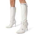 thumbnail image 7 of DREAM PAIRS Women's Metallic Stiletto Heeled Knee High Boots Sexy Fashion Pointed Toe Dress Boots with Stud and Zipper Tassel, 7 of 7