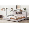 thumbnail image 4 of DeeHome Full Size Daybed Frame with Storage Bookcases,White Oak, 4 of 9