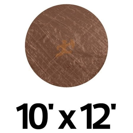 10' x 12' Multi-purpose 5 Mil Waterproof Brown Poly Tarp