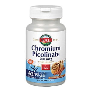 Kal - picolinate de chrome ActivMelt, Pastille, cannelle (Btl-plastique) 200mcg 120ct