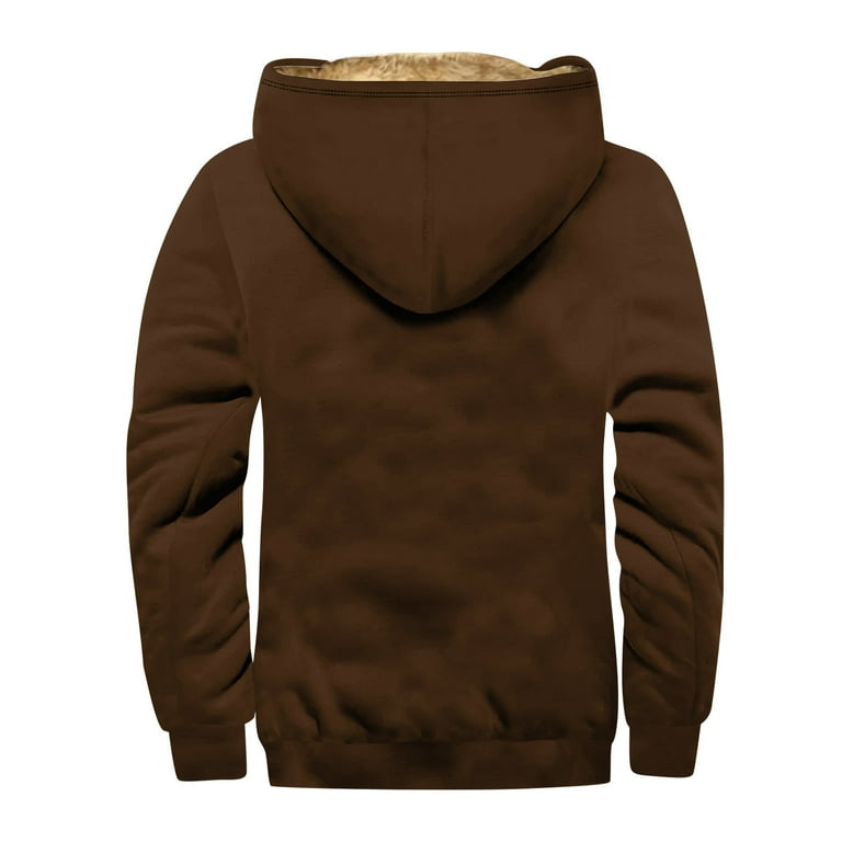 Mens Hoodies Brown Hoodie Back LISTHA Men's Sweatshirt Zip Up