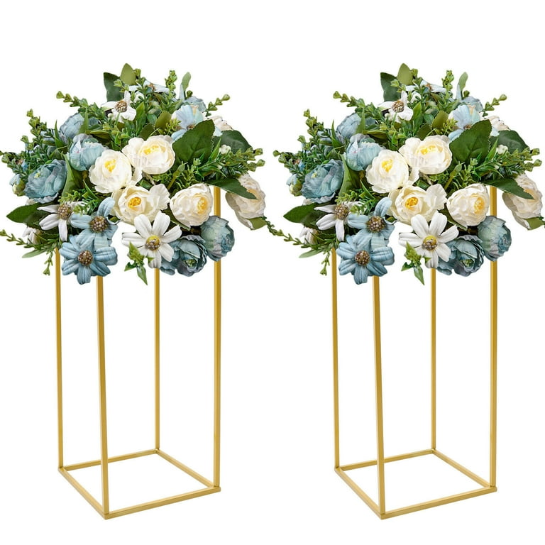 YIYIBYUS 3 Different Size Wedding Flower Stands Gold Metal Column