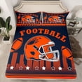 thumbnail image 2 of jejeloiu Football Sport Games Bed Sheets,Deepblue Orange Helmet King Sheets For Kids 4 Pieces, 2 of 7