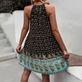 thumbnail image 4 of Qiopertar Robe d'Été Mode Imprimée Col Rond Sans Manches Décontractée à Lacets en Solde Livraison Gratuite à Moins de 5$ jusqu'à 90 % de Réduction, 4 of 9