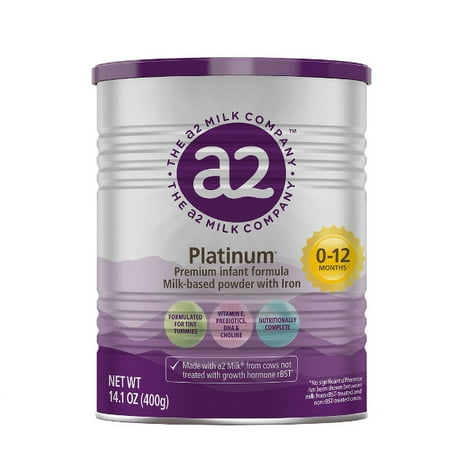 A2 Milk Platinum® Premium Infant Formula Powder, 0-12 Months, 14.1 oz Can