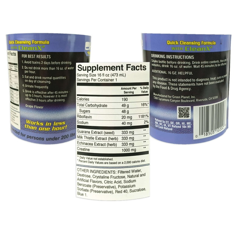 Champ Flush Out Detox 1 Pint (473mL) Cleansing Formula - Pomegranate