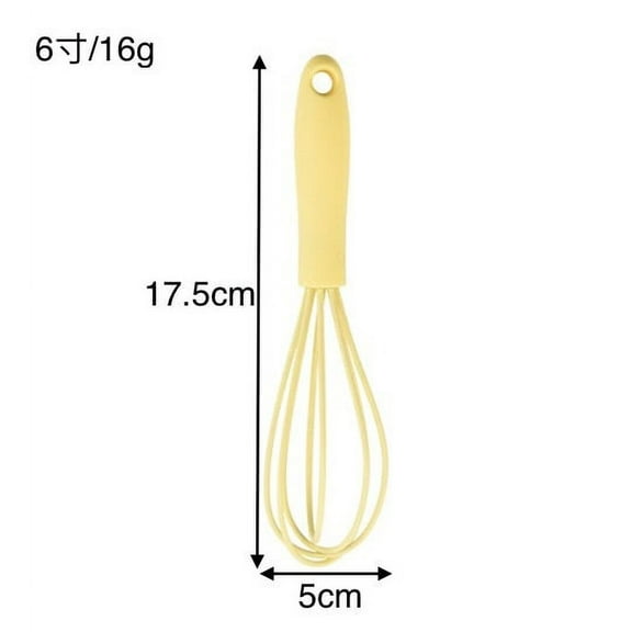 6.7Inch Silicone Rubber Whisk,Premium Whisks For Cooking Non Scratch,Stainless Steel & Silicone Wisk For Nonstick Cookware Pans, High Heat Resistant kitchen Whisks Yellow , Light Purple