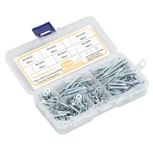 Fastening Parts160Pcs Self Drilling Screws Self Drilling Screwsfor Wood Self Drilling Screws Assortment Kit Proven Performance