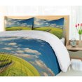 thumbnail image 5 of Ambesonne Nature Duvet Cover Sets, Spring Rural Country, 2-Queen, Apple Green Dark Blue, 5 of 6