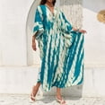 thumbnail image 3 of Swimsuit Coverup for Women Beach Kaftan Dress Bathing Suit Cover Up Summer Long Gauze Swim Cover Ups Vacation Outfits Cyan One Size, 3 of 5