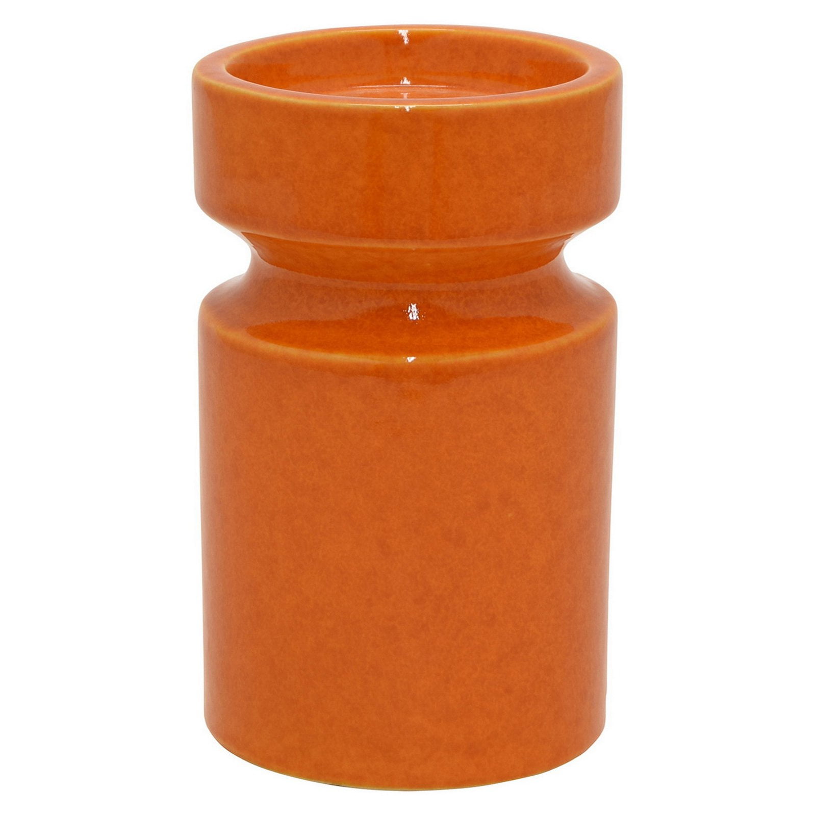 Three Hands Ceramic Orange Candle Holder