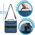 thumbnail image 4 of Lonchera Portátil para Adulto, Dos Pisos Aislamiento Térmico, Bolsa Hielera de Almuerzo para Hombre y Mujer con Asas, Correa Ajustable Para Hombro, Impermeable y Térmica (Azul Rey), 4 of 4