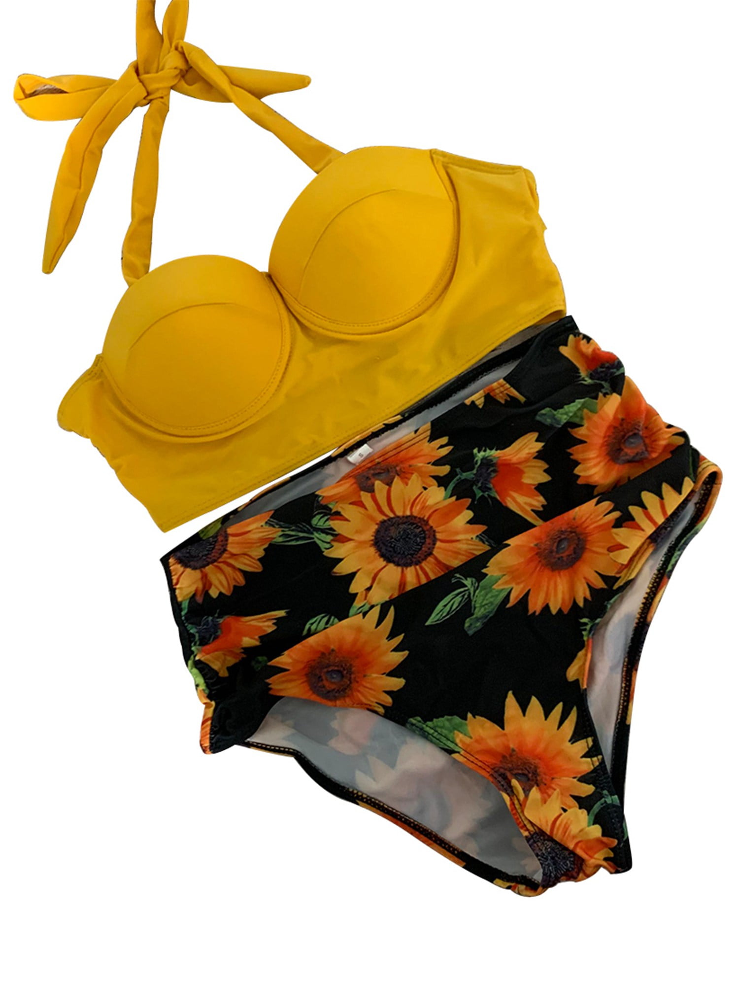 high waisted sunflower bikini