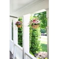 thumbnail image 3 of Artificial Faux Hanging Flowers Plants in Basket for Outdoor Spring Decoration, Fully Assembled Fake Mix Colorful Silk Rose Peony Arrangement Planter for Home Outside Porch Patio Balcony, 3 of 7