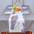 thumbnail image 4 of Table Runner Dresser Scarves 120 Inch Long, Rustic Farm Purple Lavender on Truck Linen Dining Table Runners Spring Blossom White Tabletop Scarf for Wedding Holiday Party Kitchen, 4 of 7