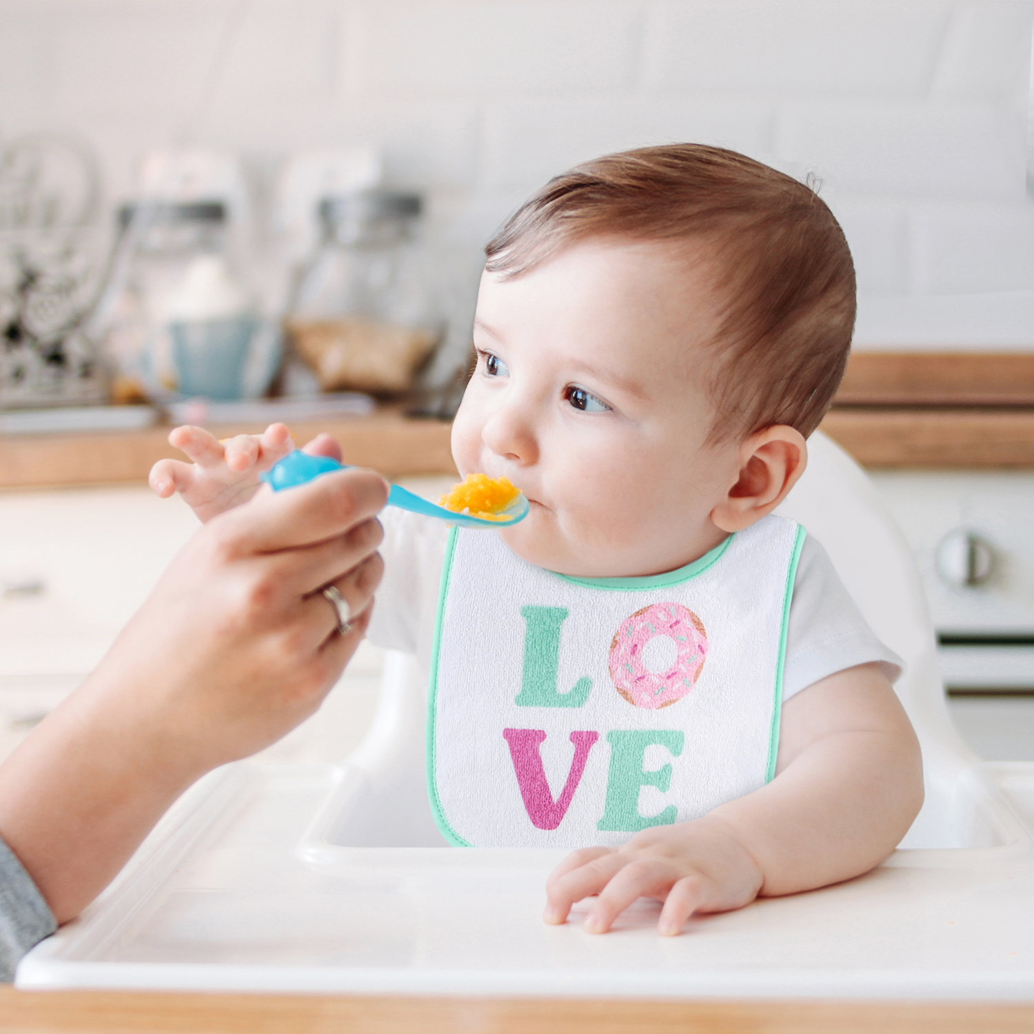 The Peanutshell Baby Girl Terry Bibs, 16 Pack for Feeding, Teething, or Drooling, Girl Foods/Neutral Foods