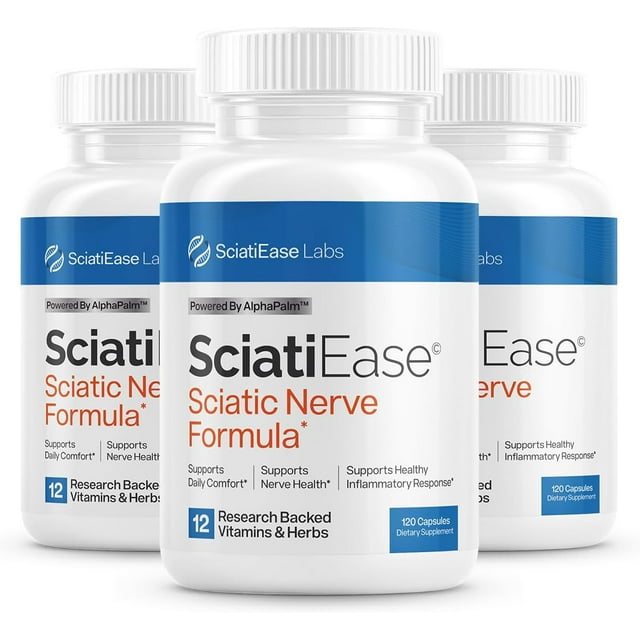 Suplemento para la Salud del Nervio Ciático - Fórmula de Apoyo Nervioso con AlphaPalm, Guisante, Complejo de Vitamina B, Ácido Alfa Lipoico 300mg - 1 Frascos