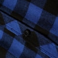 thumbnail image 6 of Fabrcox S-4XL Men Flannel Shirt Jacket with Hooded Long Sleeve Button Down Mens Plaid Shacket Jacket with Chest Pocket Casual Oversized Hoodies Coat Blue XXXL, 6 of 10