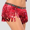 thumbnail image 3 of Felirenzacia Women's Triangular Belly Dancing Hip Scarf Wrap Skirt with Gold Coins, Red,Free Size, 3 of 6
