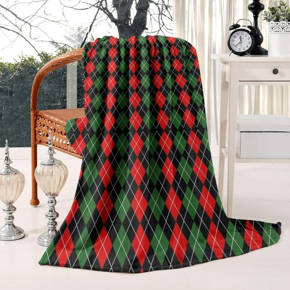 40"x50" Snowflake Christmas Flannel Throw - Winter Themed Holiday Pattern Blanket for Couch Sofa Bed Decor