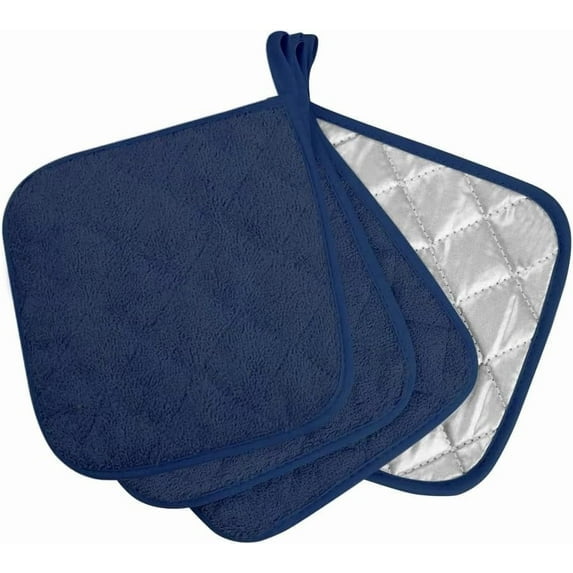 SharkTRUE 3Packs Kitchen Pot Holders Sets Heat Resistant Pot Holder Cotton Oven Hot Pads for Cooking Baking Set of 3 7x7"
