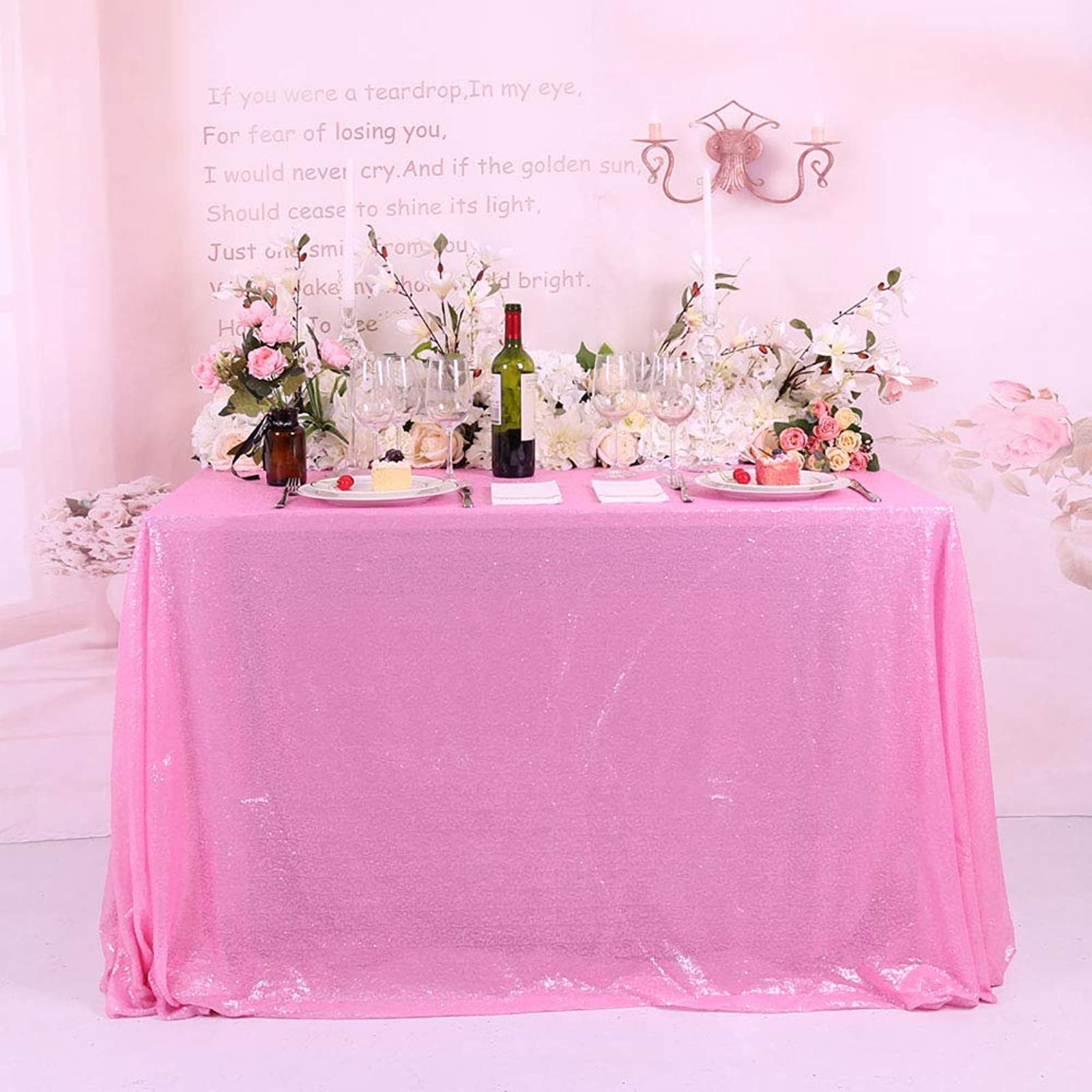 TRLYC 50 85 Rose Gold Sequin Table Cloth Luxurious Sequin Overlay for Wedding 50*85 TRLYC 50 85 Rose Gold Sequin Table Cloth Luxurious Sequin Overlay for Wedding 50*85