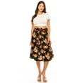 thumbnail image 6 of Women's Elegant Solid A-Line Midi Skirt with High Waist and Satin Tie Belt, 6 of 6