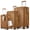 Brown, variant on 3 Piece Luggage Set with Cup Holder, Expandable 25% Capacity Suitcase with Shock-Absorbing Braking Spinner Wheels Moon Star Design Hardside Suitcase with TSA Lock