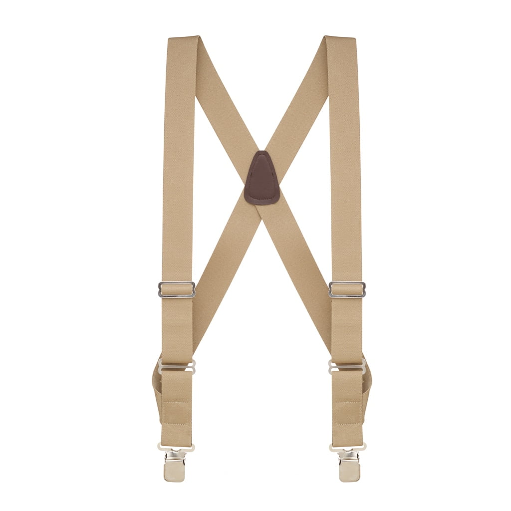SuspenderStore Suspender Store 48 IN Tan Side Clip Suspenders, 1.5