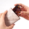 thumbnail image 3 of ORUYROP Squeeze Leather Sunglasses Pouch-3 Pack Spring Storage Glasses Pouch Holder, 3 of 7