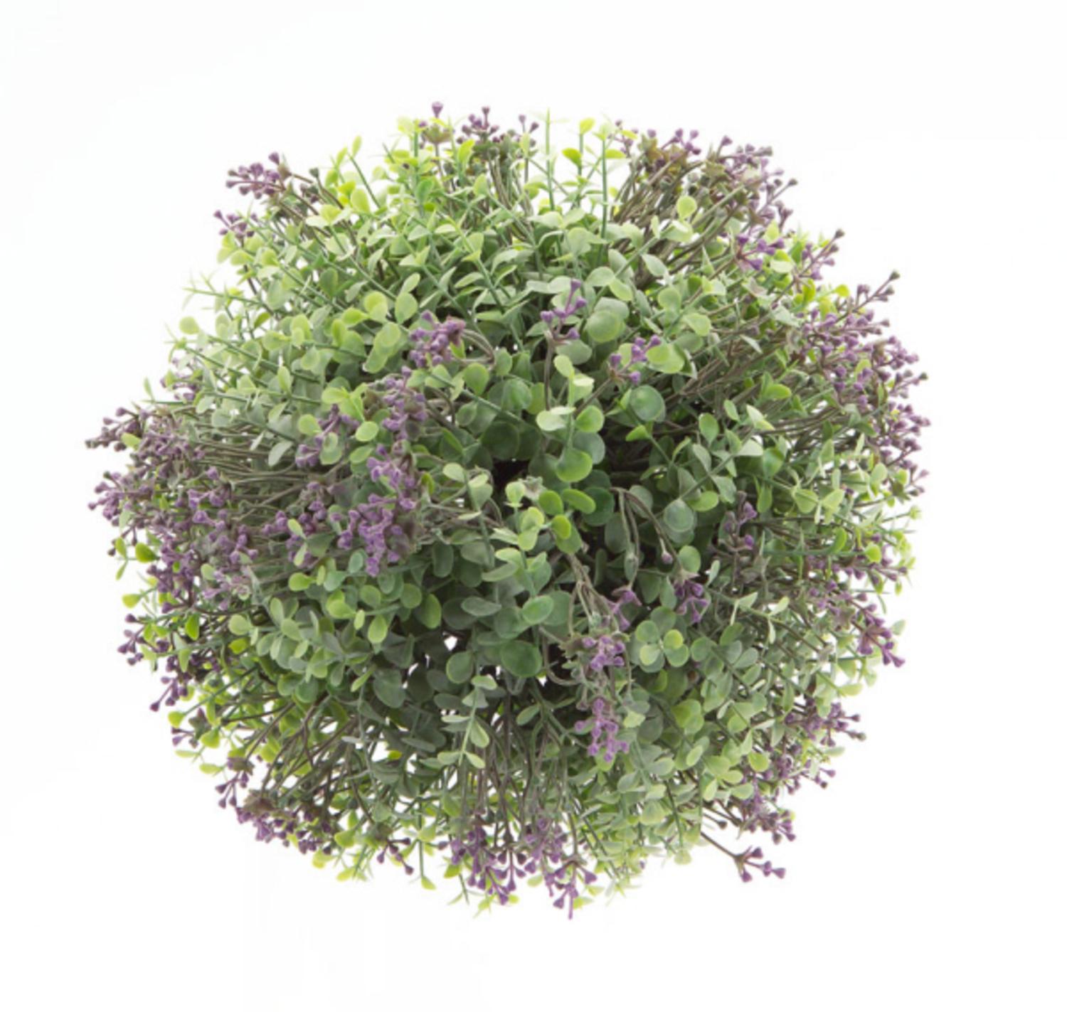 Pack of 3 Decorative Green and Purple Large Artificial Lavender Balls