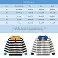 thumbnail image 3 of SGMVNU Girls Fall Sweaters - Striped Lapel Pullover Sweater, Warm Autumn Winter Outfit for Children Boys & Baby, Kid's Cute Knit Tops(Size 5-6 Years,Black), 3 of 8