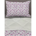 thumbnail image 3 of Floral Comforter & Sham Bedding Set, Bloomed Pink Magnolia Flowers with Buds on Interconnected Twigs, 3 pcs Duvet Set Microfiber Filling Quilt, 5 Sizes, Almond Green Fuchsia, by Ambesonne, 3 of 4