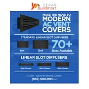 BUILDMART - 48 Linear Slot Diffuser - 2 Slot - Double Slot - Black Decorative Aluminum Air Vent - Heating and Cooling Modern AC Vent Cover for Ceiling, Walls Floors - Texas Buildmart