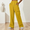 thumbnail image 2 of Uqiangy Wide Leg Sweatpants Women Baggy Sweats Fall Clothes Lounge Pants Women Women's Cargo Pants Baggy Pants Women Sweatpants Women Yellow 4XL, 2 of 5