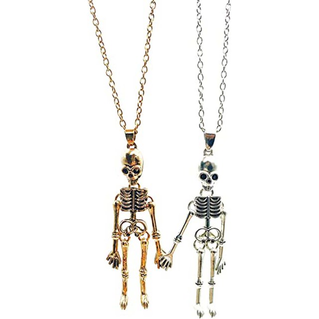 Amistad imán esqueleto cráneo collares BFF joyería Halloween collar magnético para Bestie hermana pareja magnética Sincero Hogar