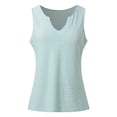 thumbnail image 4 of Beach Vacation Clothes for Women Camisoles with Support Women 9 10 Casual Summer Top Bra Shelf Top plus Blouse Dressy Bodysuit for Bohemian Shirt Button up Summer Sexy V Light Blue M, 4 of 7