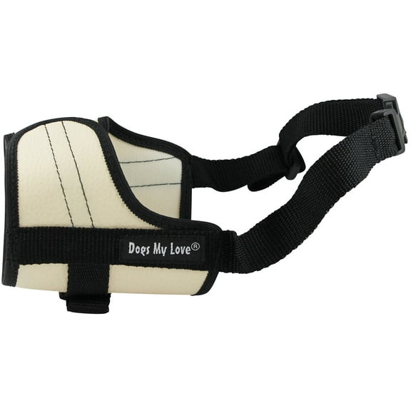 Adjustable Dog Muzzle 6 Sizes Beige (XXS: 4.5"-6.5" Snout Circumf.)